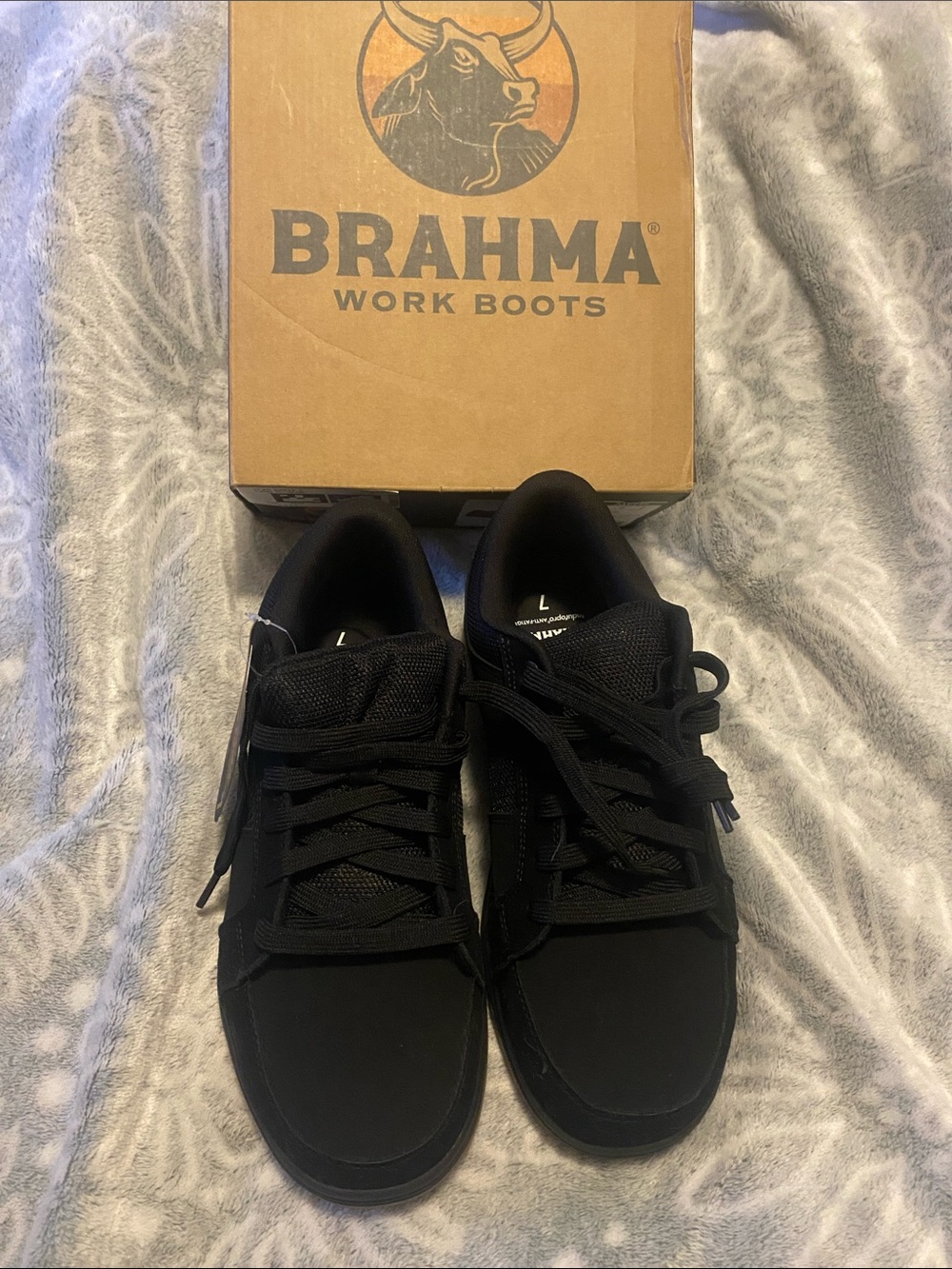 Brahma Grate II Steel Toe Oil Slip Resistant Leather Work Shoes Black Men 7 D
